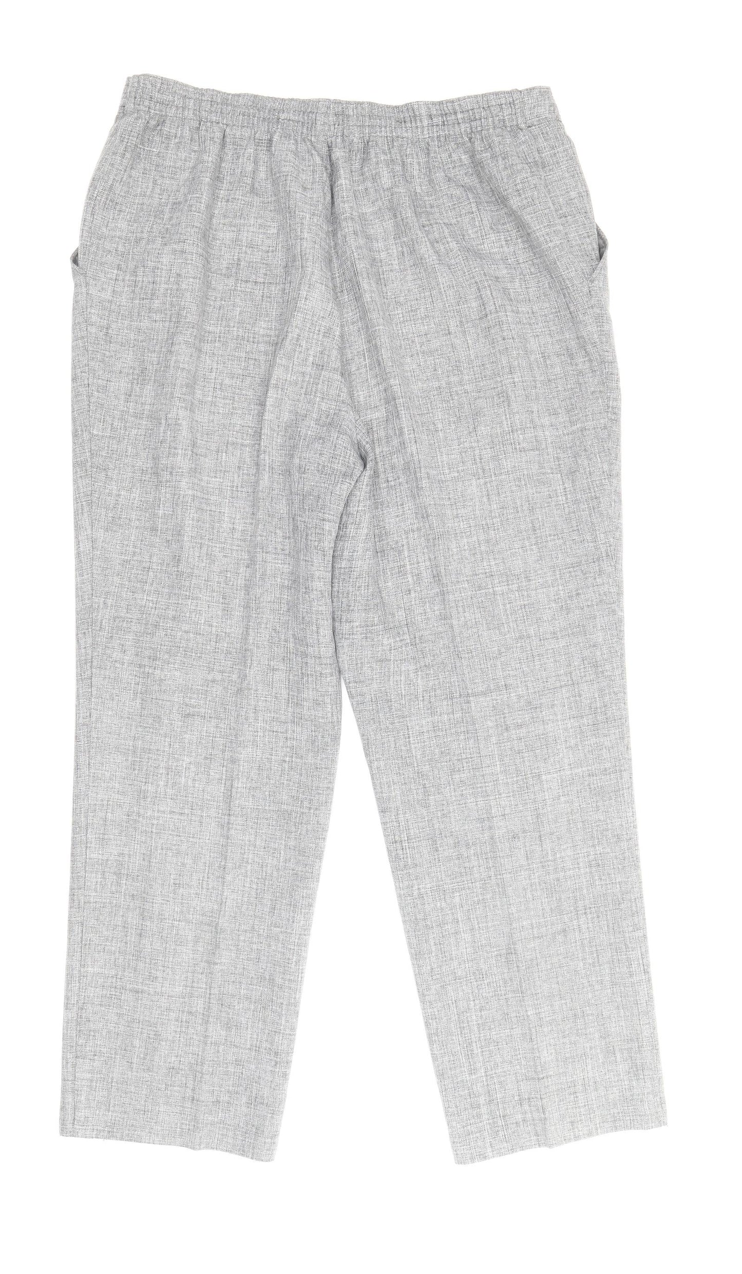Marks and Spencer Womens Grey Polyester Trousers Size 14 Regular