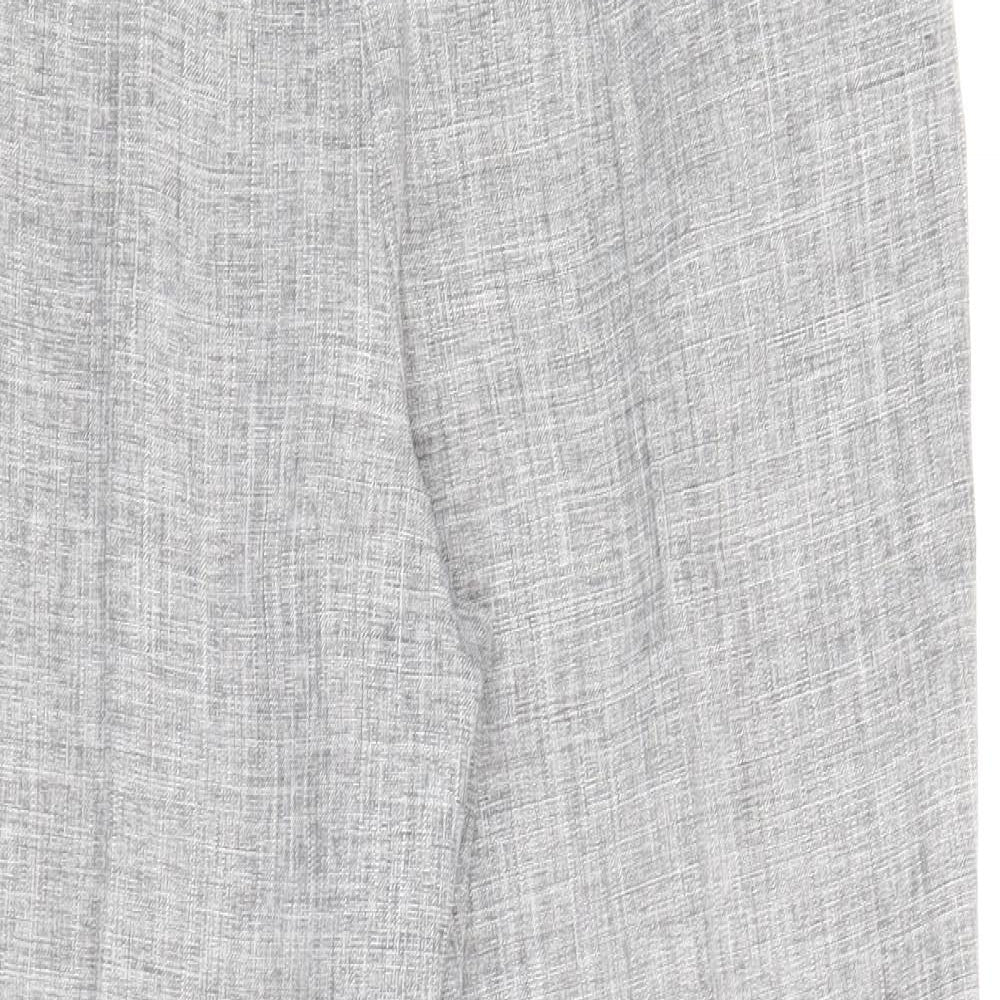 Marks and Spencer Womens Grey Polyester Trousers Size 14 Regular