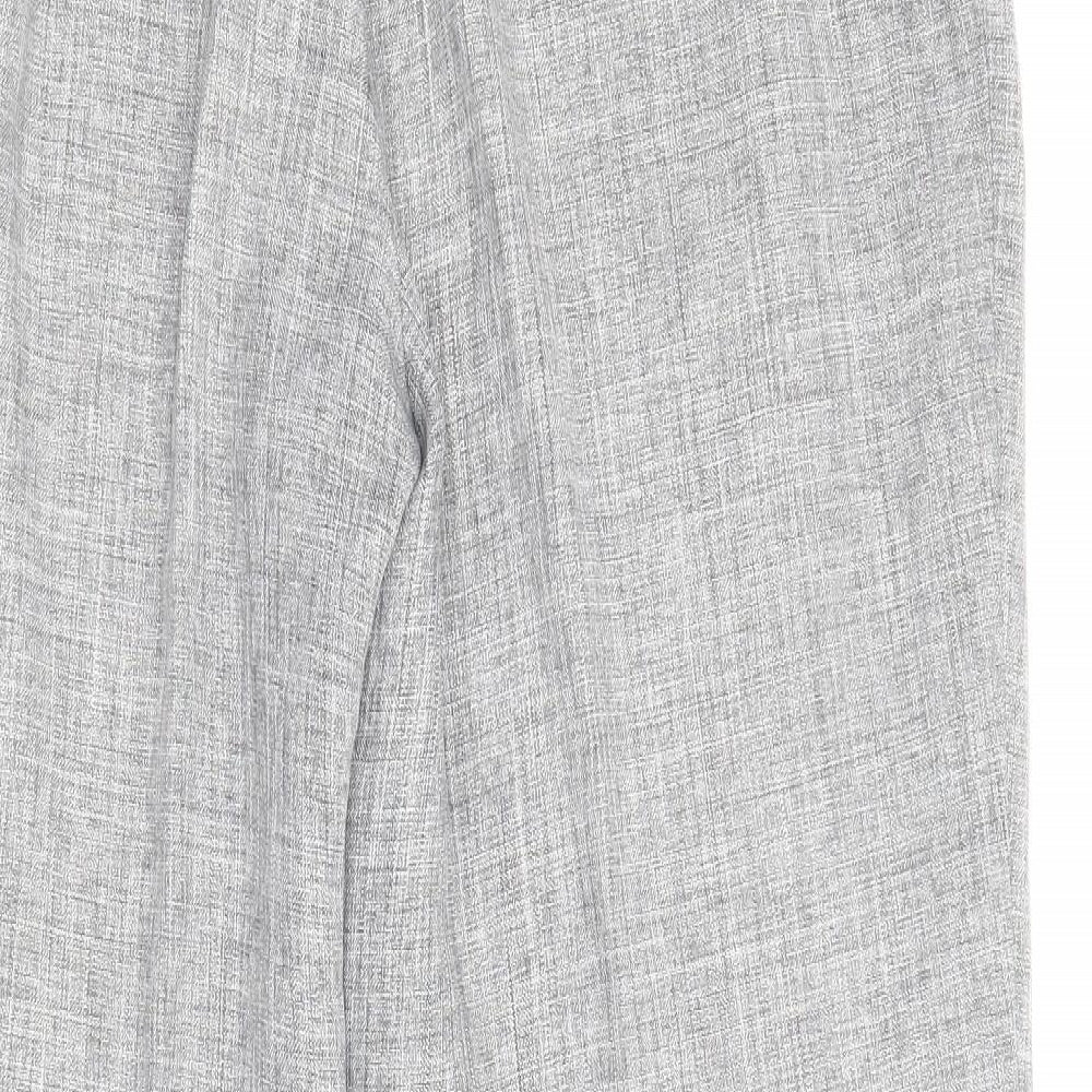 Marks and Spencer Womens Grey Polyester Trousers Size 14 Regular