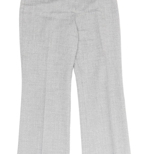 Marks and Spencer Womens Grey Polyester Trousers Size 14 Regular Zip