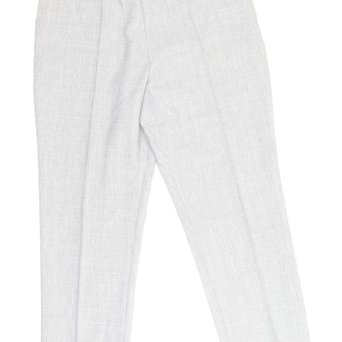 Marks and Spencer Womens Grey Polyester Trousers Size 14 Regular