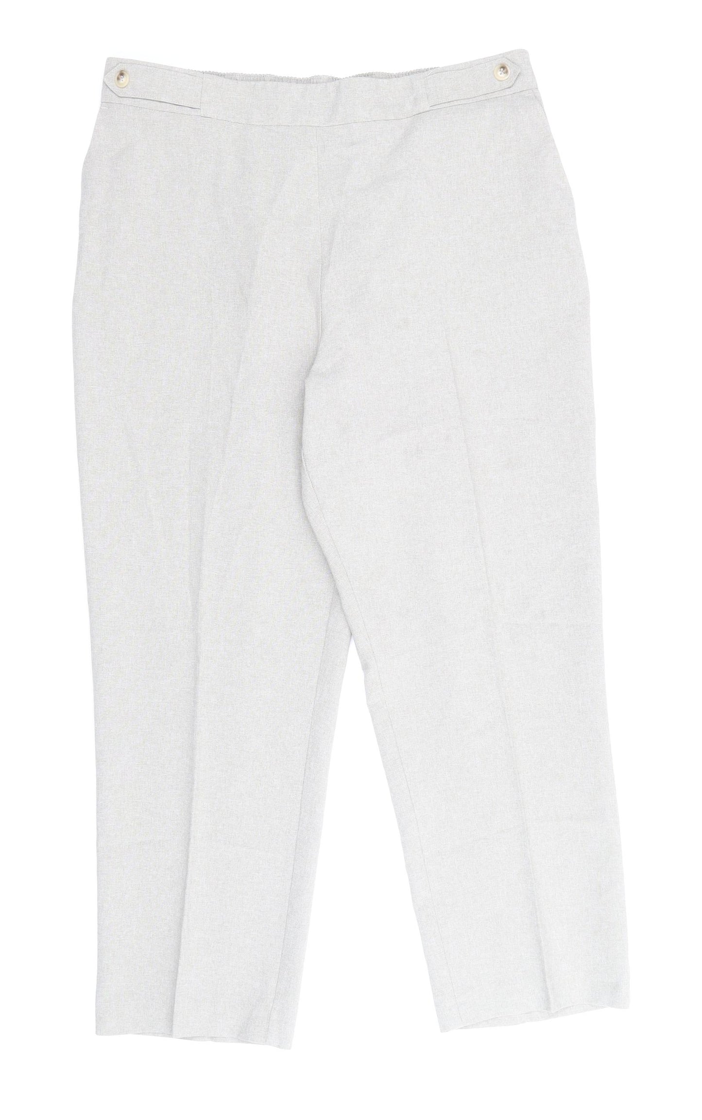 BHS Womens Beige Polyester Trousers Size 14 Regular