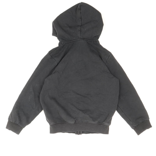 TU Boys Black Cotton Full Zip Hoodie Size 6 Years Zip