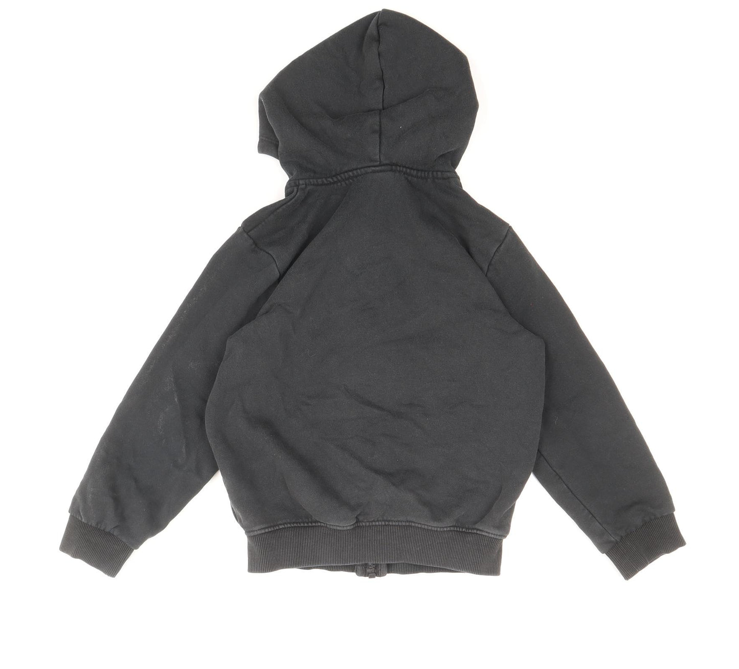 TU Boys Black Cotton Full Zip Hoodie Size 6 Years Zip