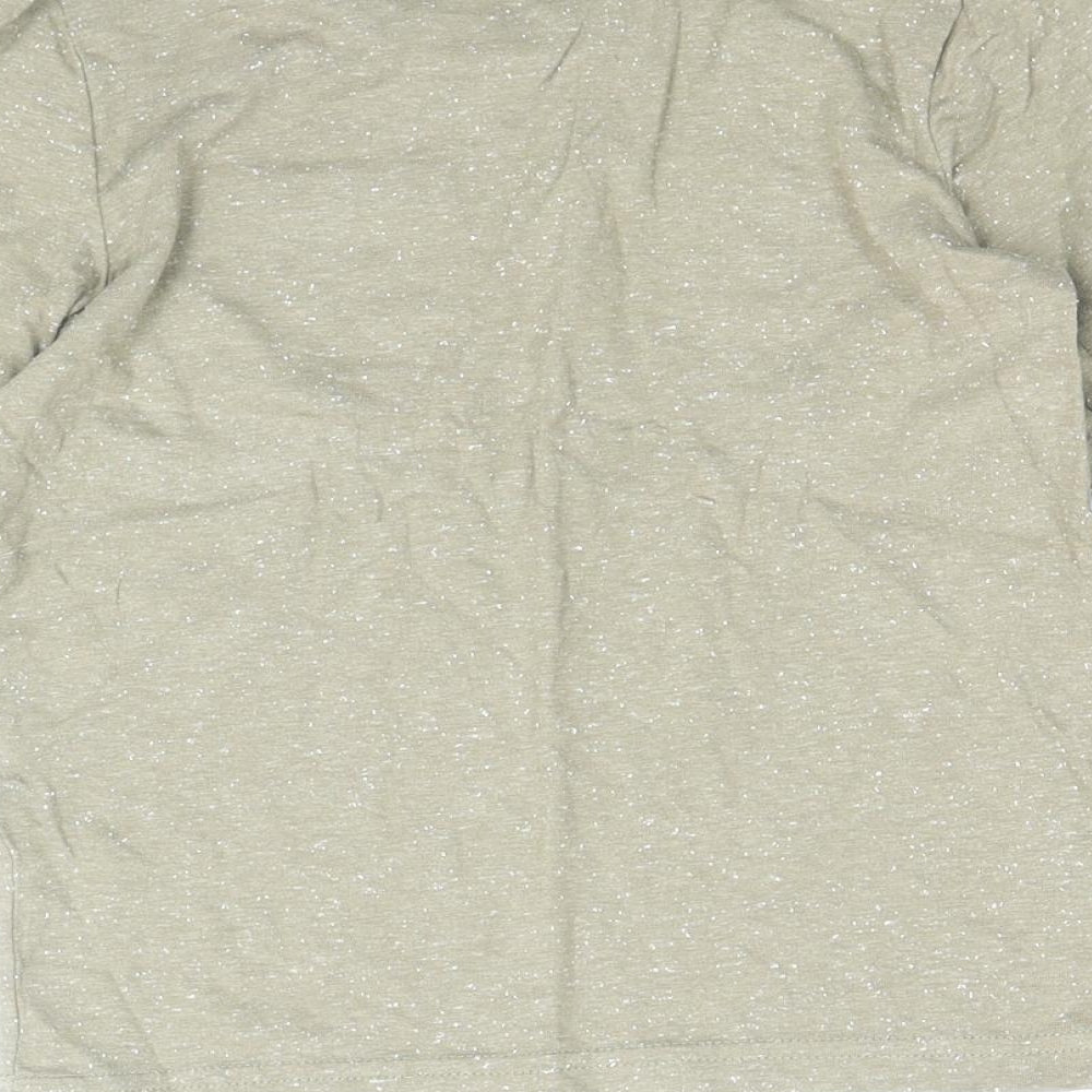 TU Boys Green Cotton Basic T-Shirt Size 4-5 Years Round Neck Pullover