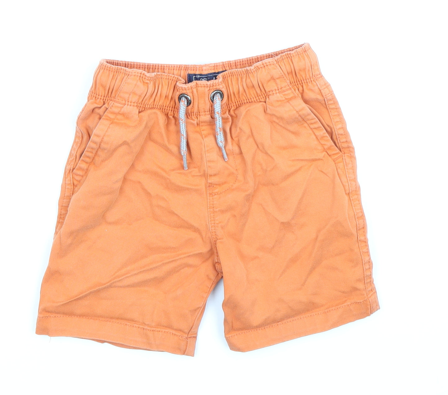NEXT Boys Orange Cotton Bermuda Shorts Size 6 Years Regular Drawstring