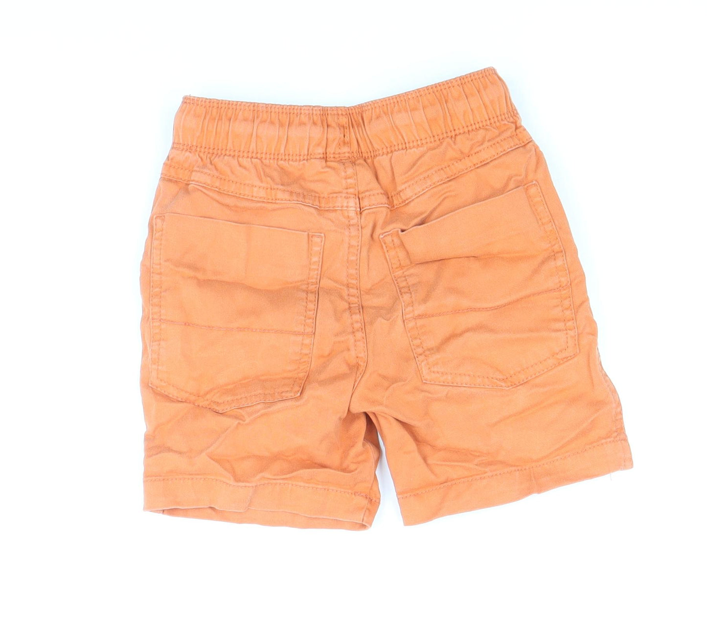 NEXT Boys Orange Cotton Bermuda Shorts Size 6 Years Regular Drawstring