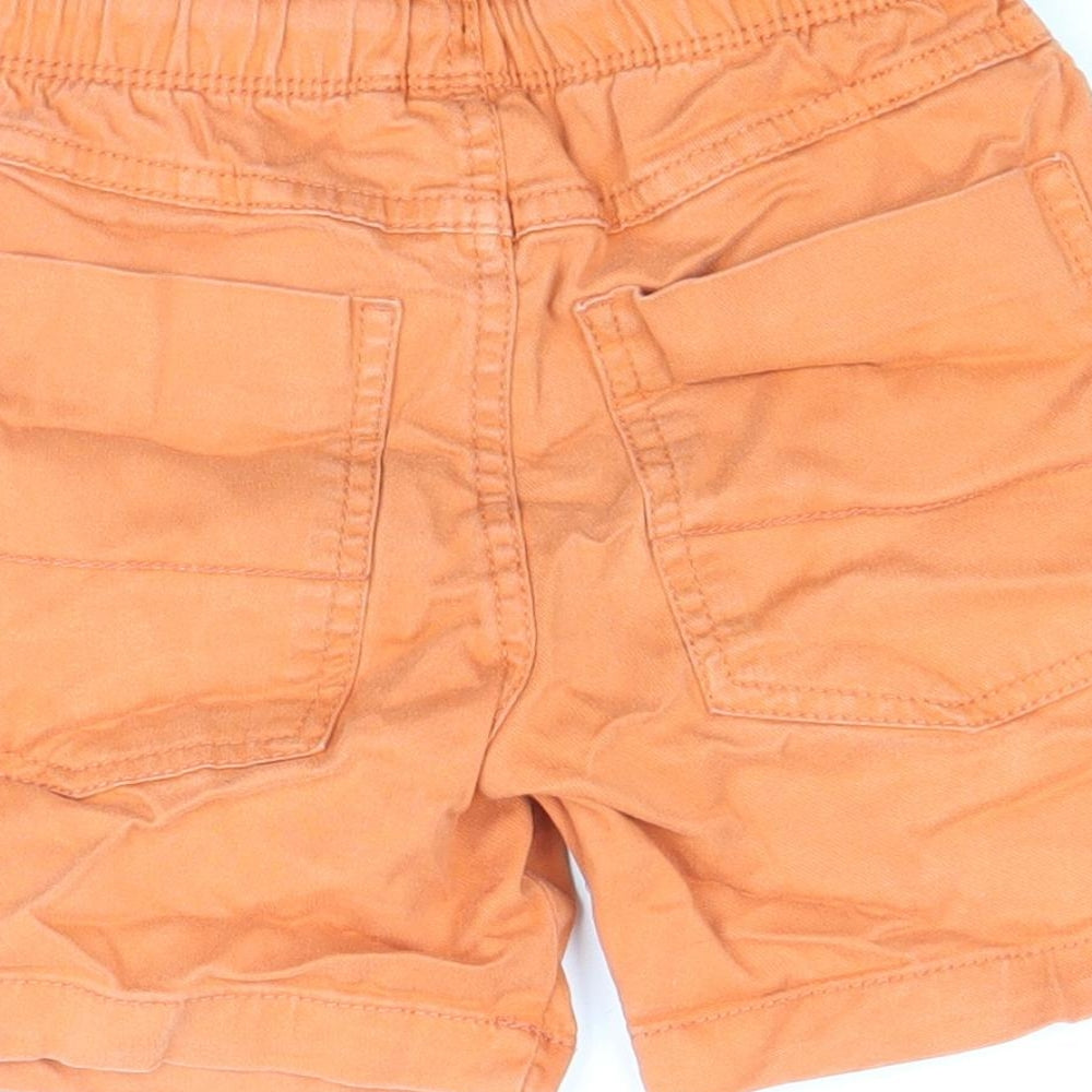 NEXT Boys Orange Cotton Bermuda Shorts Size 6 Years Regular Drawstring