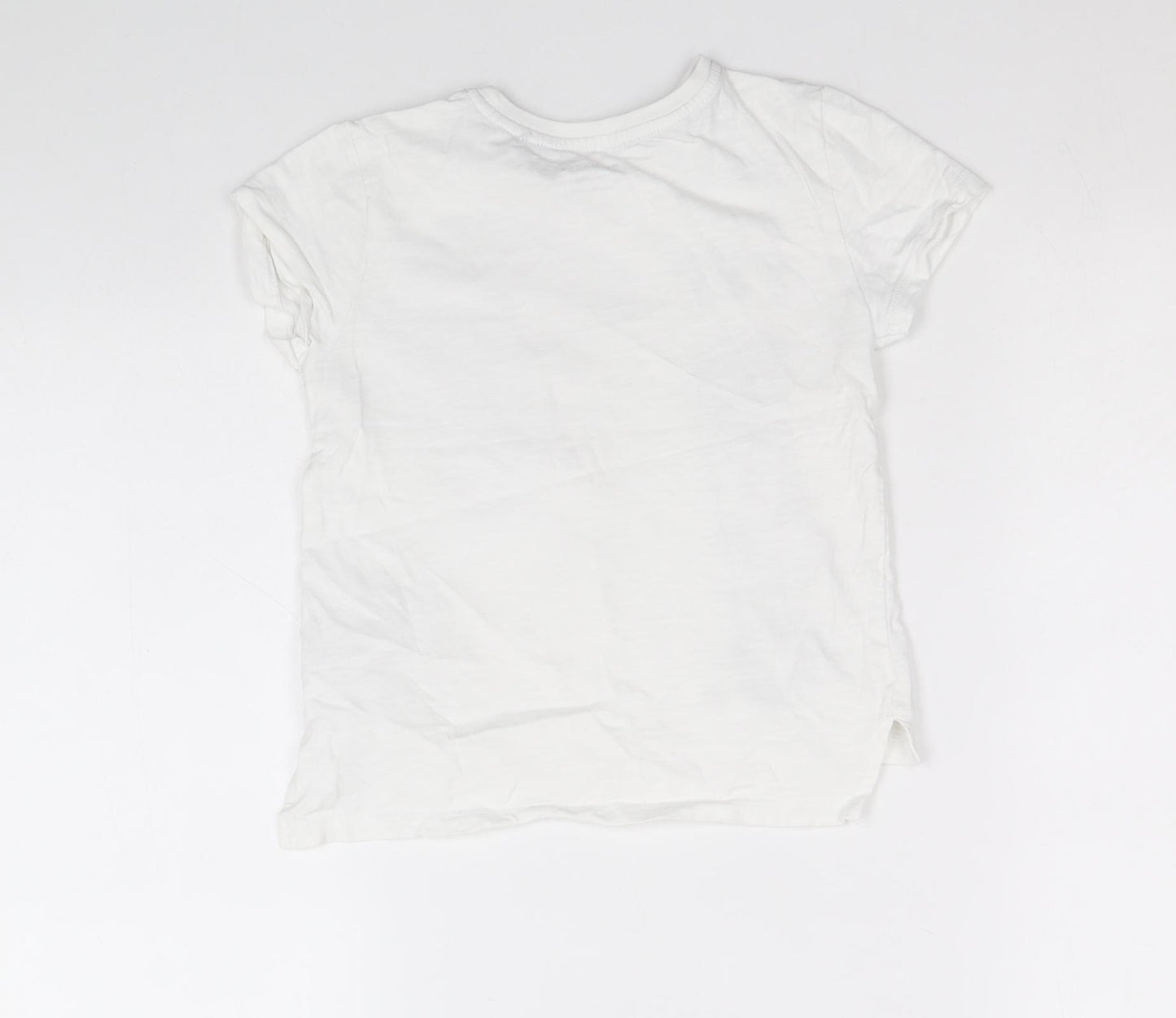 Primark Boys White 100% Cotton Basic T-Shirt Size 3-4 Years Round Neck Pullover - Legend