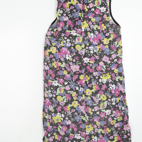 Lungo L'arno Womens Multicoloured Floral Linen A-Line Size M Round Neck Button