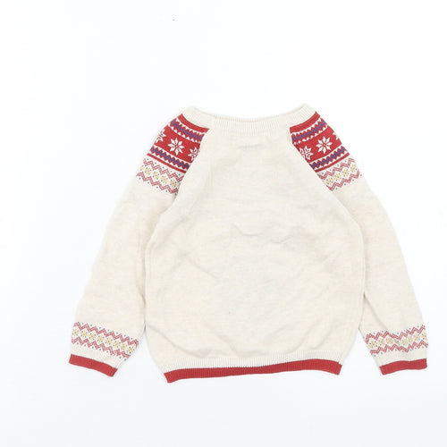 Primark Baby Beige Fair Isle Cotton Pullover Jumper Size 18-24 Months Pullover - Winnie The Poo