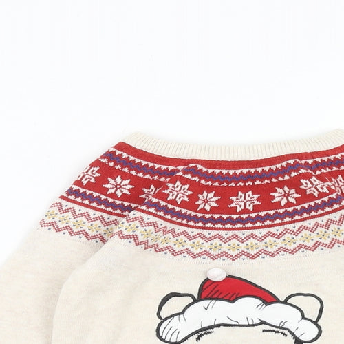 Primark Baby Beige Fair Isle Cotton Pullover Jumper Size 18-24 Months Pullover - Winnie The Poo