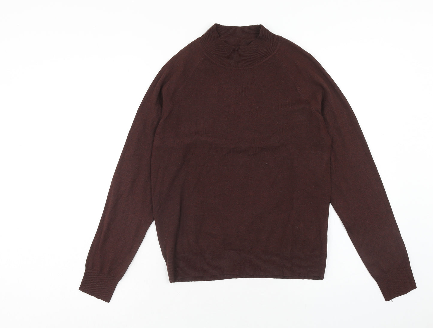 Primark Womens Brown Mock Neck Polyester Pullover Jumper Size 10 - Size 10-12