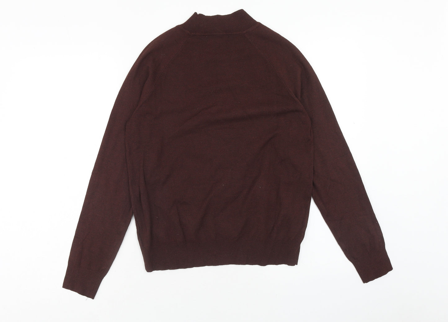 Primark Womens Brown Mock Neck Polyester Pullover Jumper Size 10 - Size 10-12