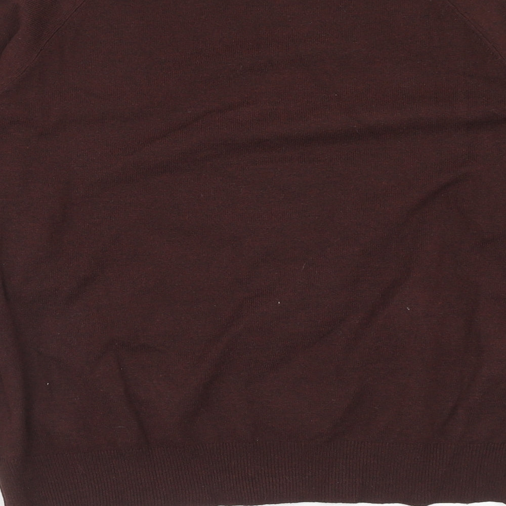Primark Womens Brown Mock Neck Polyester Pullover Jumper Size 10 - Size 10-12
