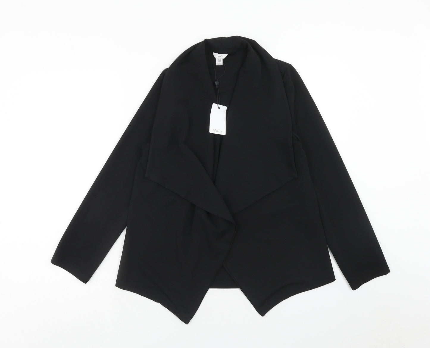 M&Co Womens Black Jacket Coatigan Size 12