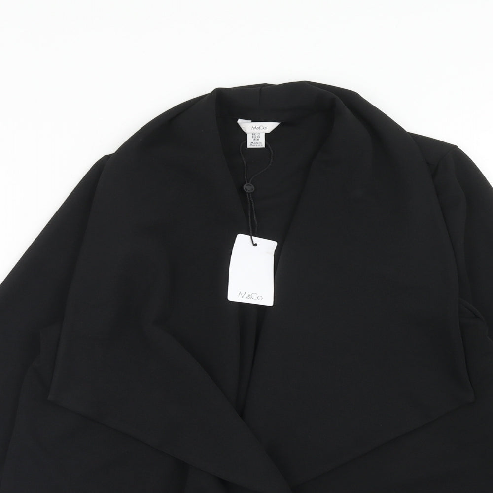 M&Co Womens Black Jacket Coatigan Size 12