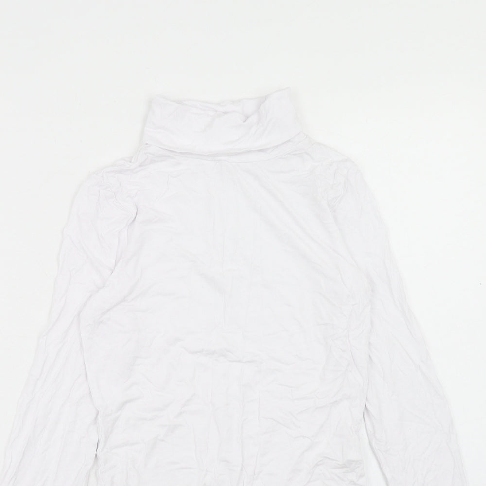 New Look Womens White Viscose Bodysuit One-Piece Size 12 Snap