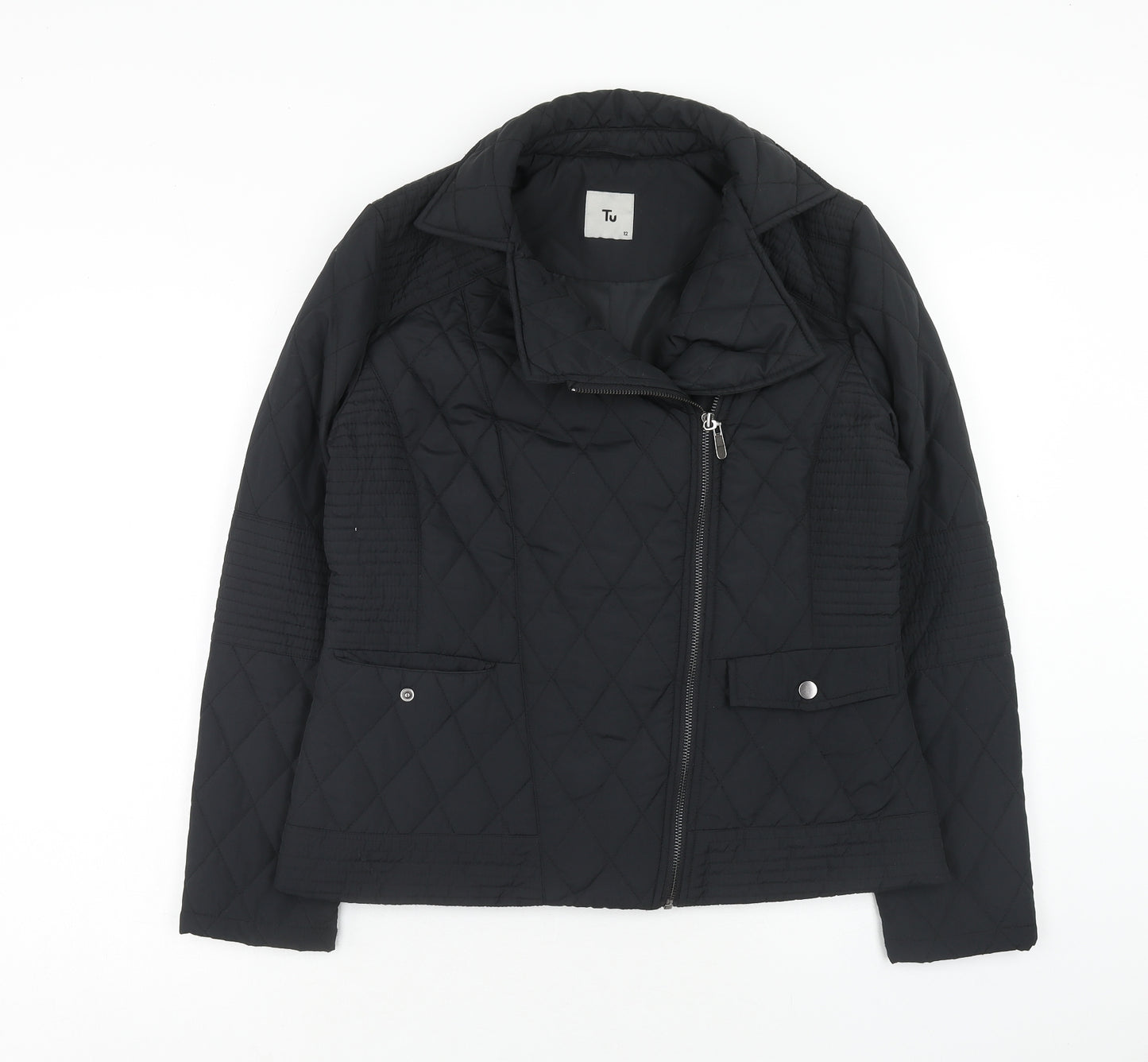 TU Womens Black Jacket Size 12 Zip