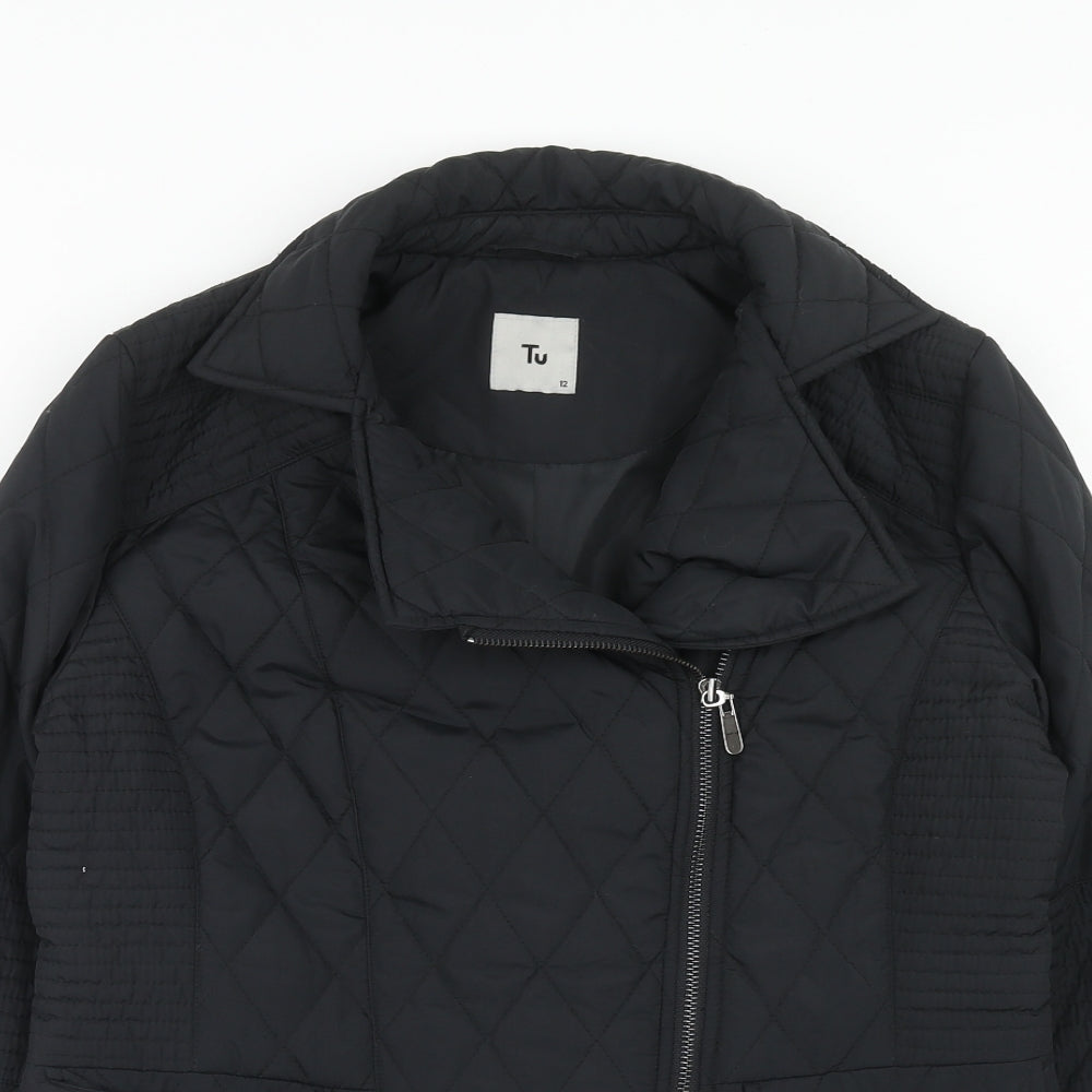 TU Womens Black Jacket Size 12 Zip