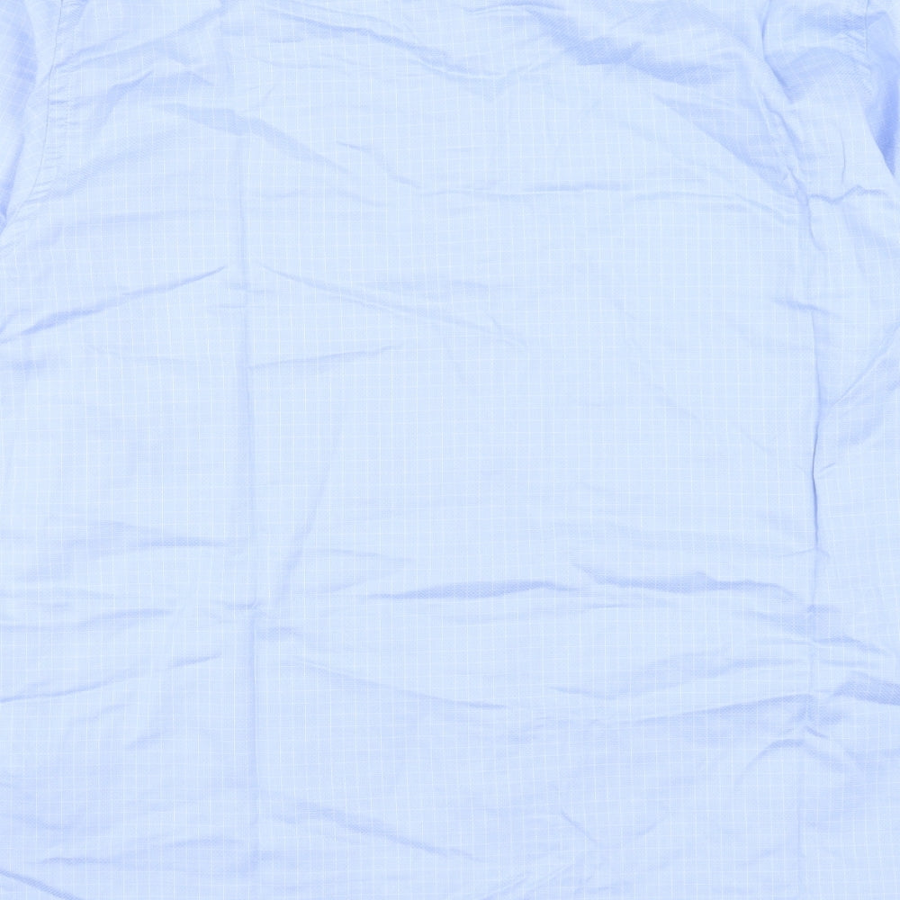 Primark Mens Blue Cotton Dress Shirt Size 15.5 Round Neck Button