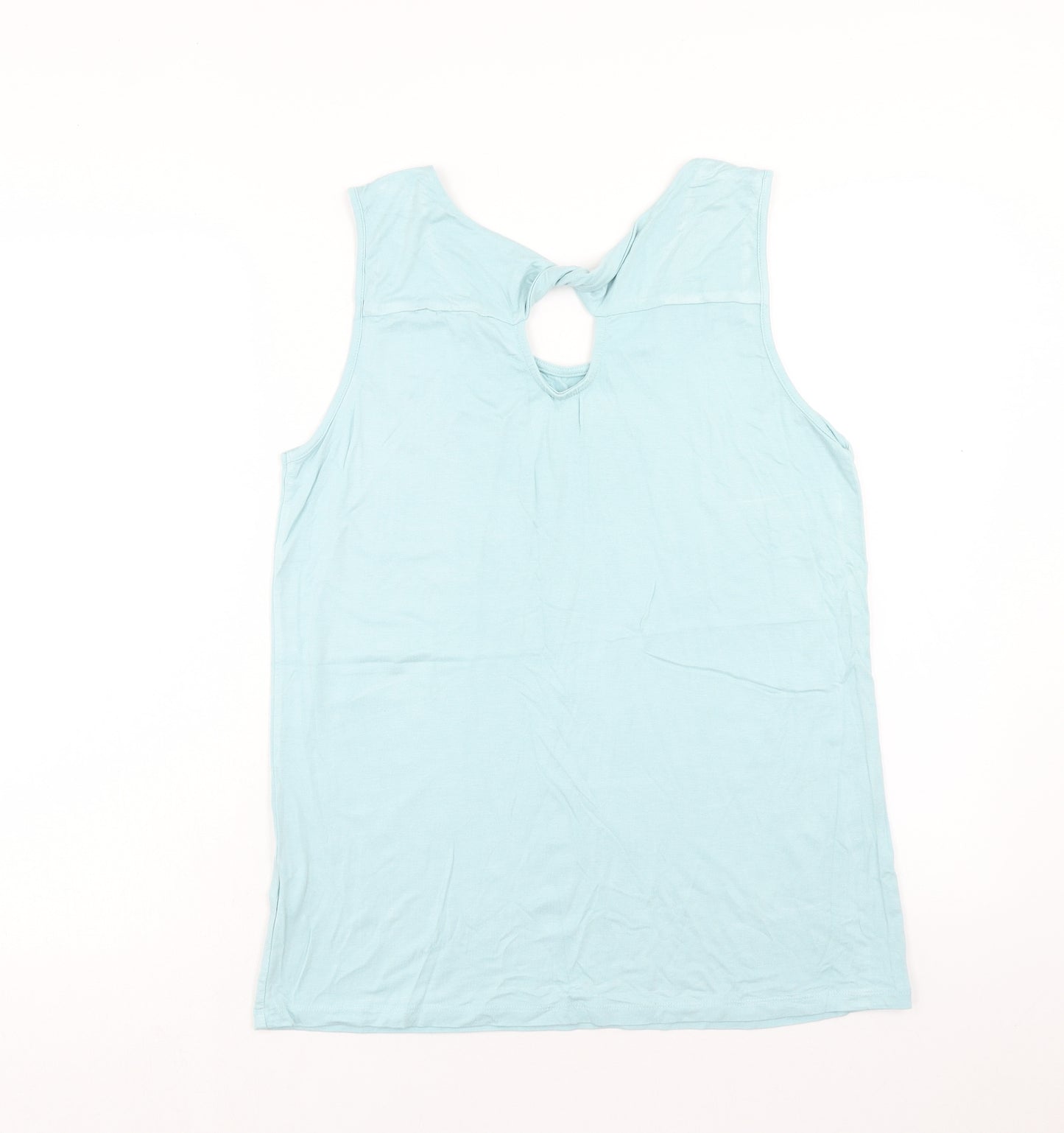 Peacocks Womens Blue Viscose Basic Tank Size 14 Round Neck
