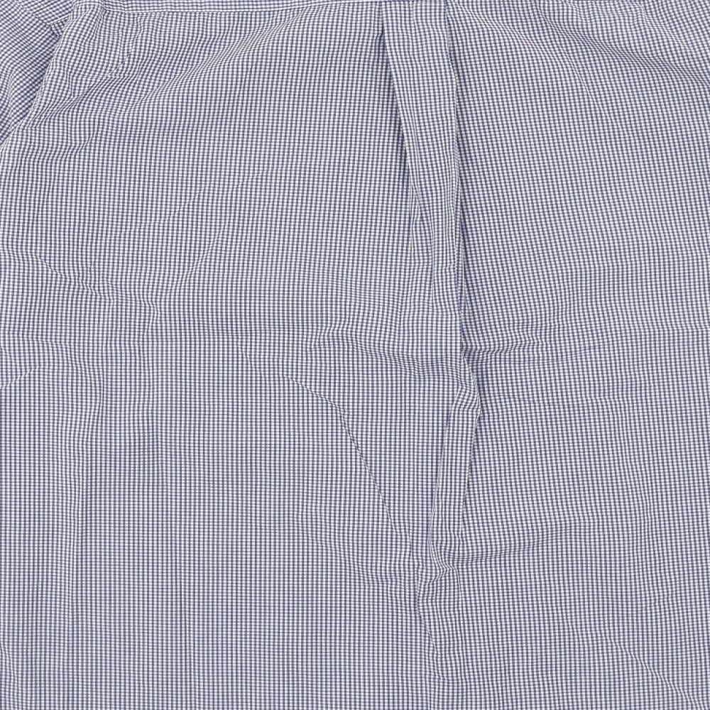 Tommy Hilfiger Mens Blue Check Cotton Button-Up Size M Collared Button