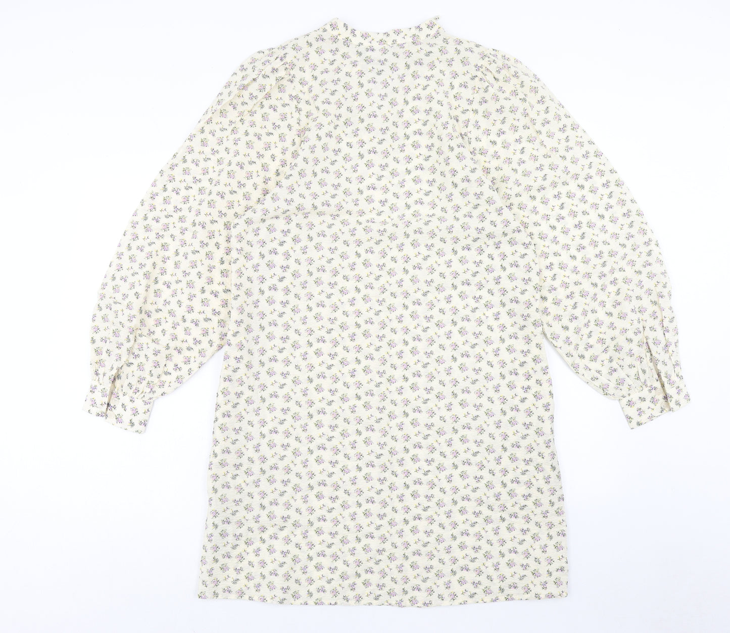 Kaffe Womens Ivory Geometric Cotton A-Line Size 6 V-Neck Pullover