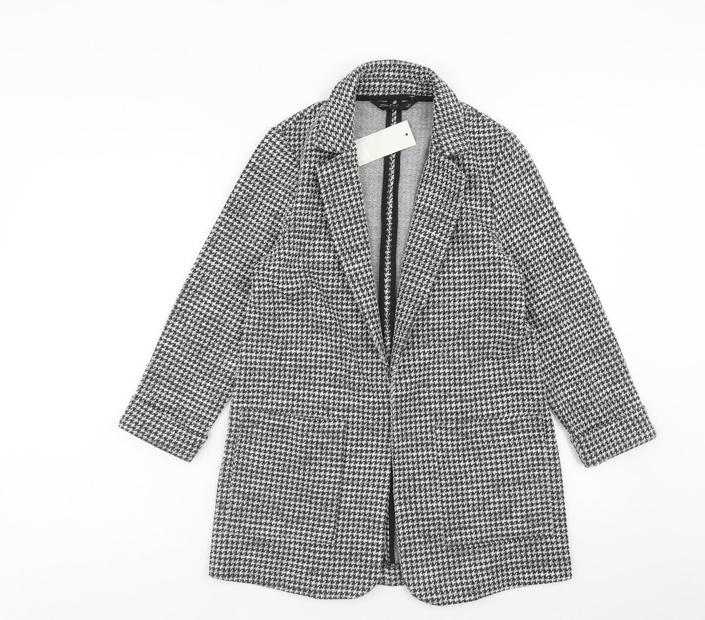 F&F Womens Grey Geometric Jacket Coatigan Size 8