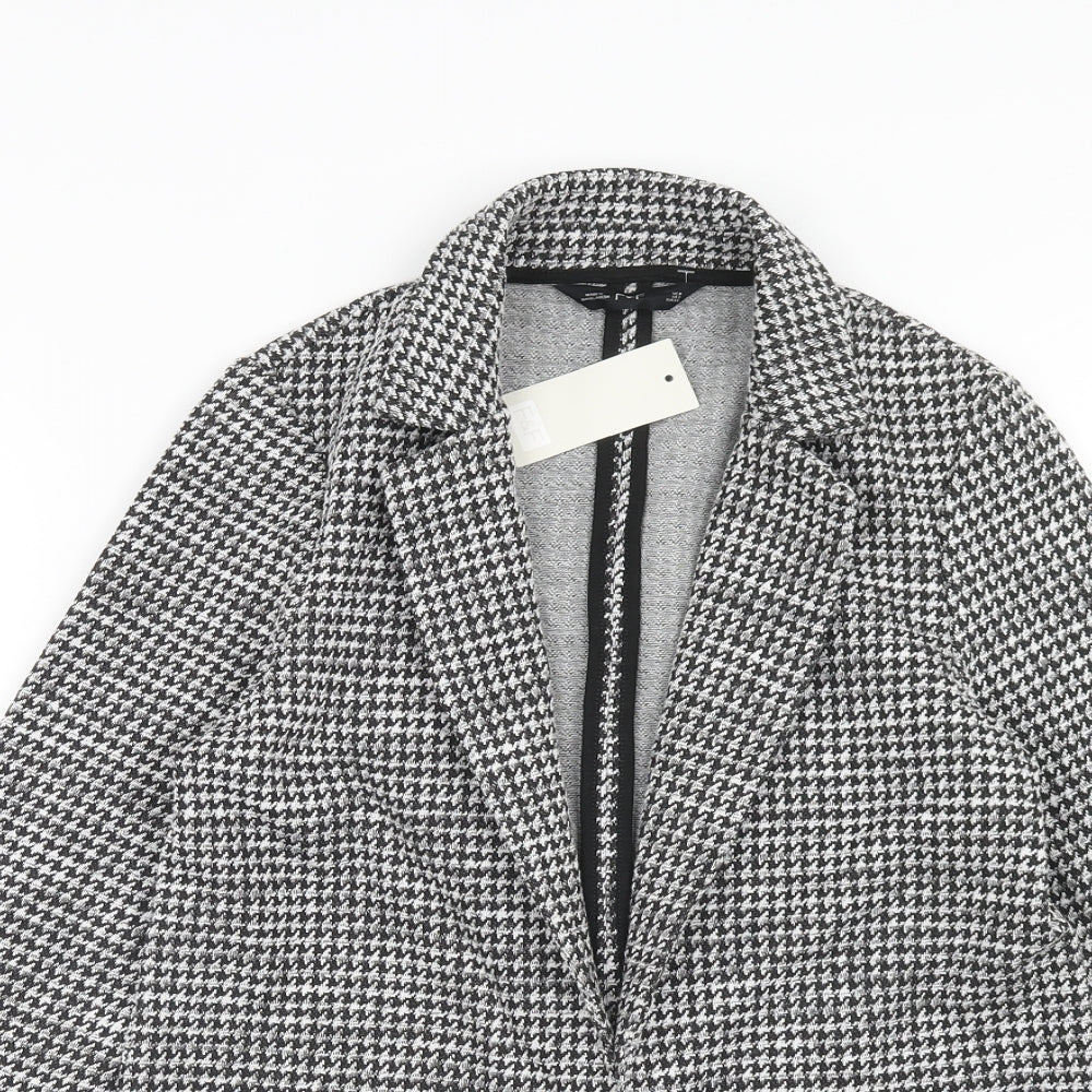 F&F Womens Grey Geometric Jacket Coatigan Size 8