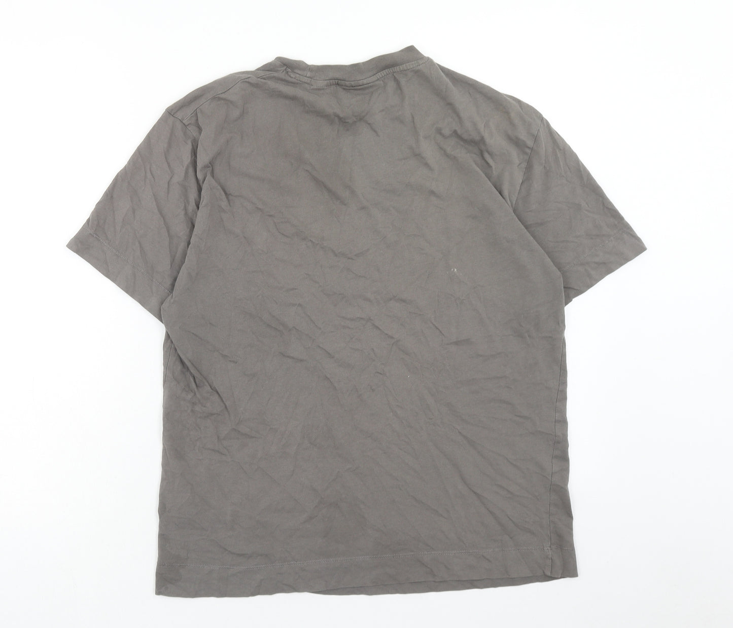 COLLUSION Mens Grey Cotton T-Shirt Size M Round Neck