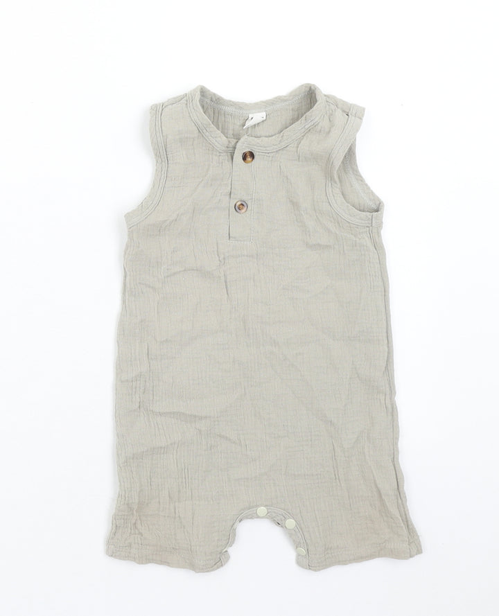 SheIn Girls Green Cotton Romper One-Piece Size 18 Months Button