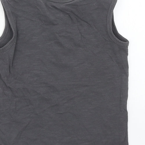 George Boys Grey Cotton Basic Tank Size 2 Years Round Neck Pullover