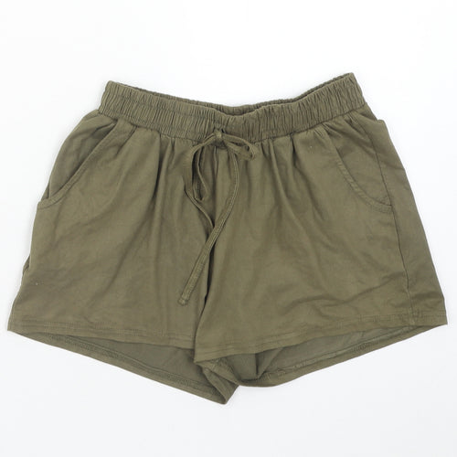 Atmosphere Womens Green Polyester Sweat Shorts Size 6 Regular Drawstring