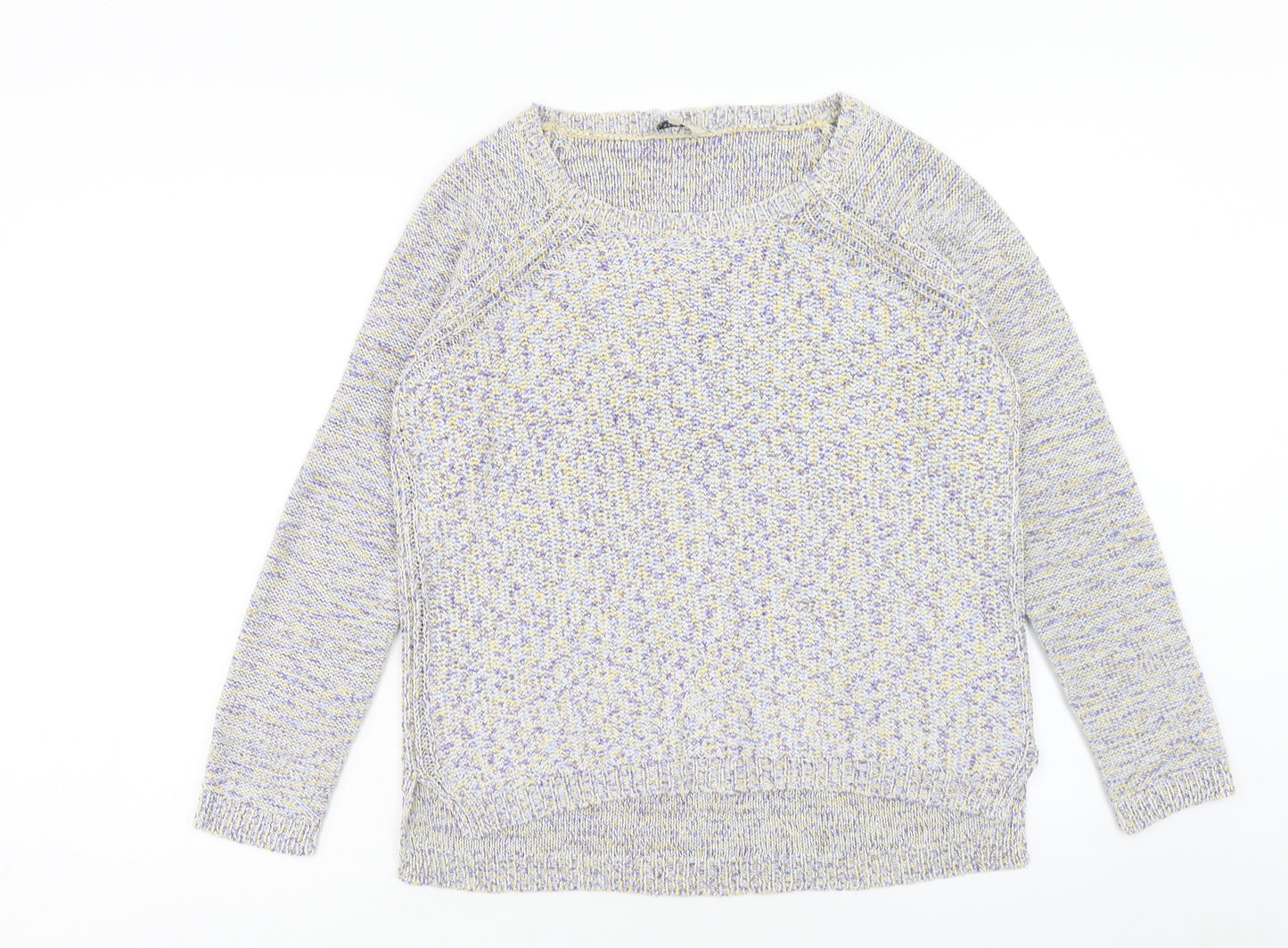 M&Co Womens Purple Boat Neck Cotton Pullover Jumper Size 16