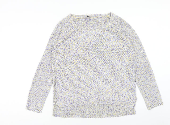 M&Co Womens Purple Boat Neck Cotton Pullover Jumper Size 16