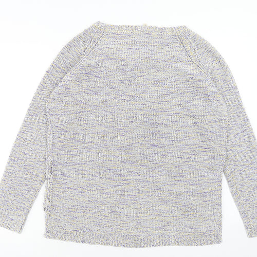 M&Co Womens Purple Boat Neck Cotton Pullover Jumper Size 16