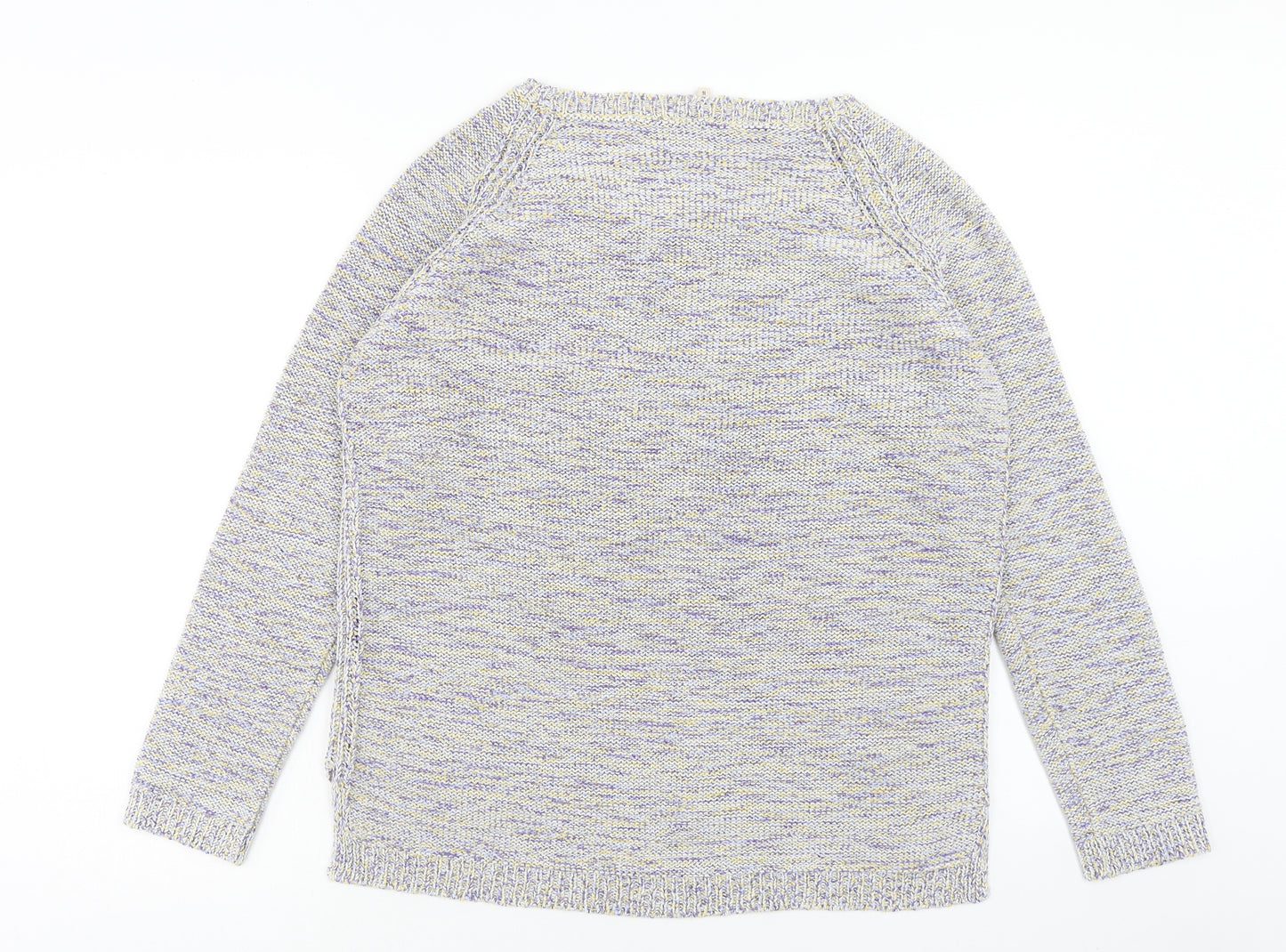 M&Co Womens Purple Boat Neck Cotton Pullover Jumper Size 16