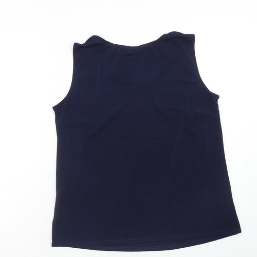 Collection Womens Blue Polyester Basic Tank Size 20 Round Neck