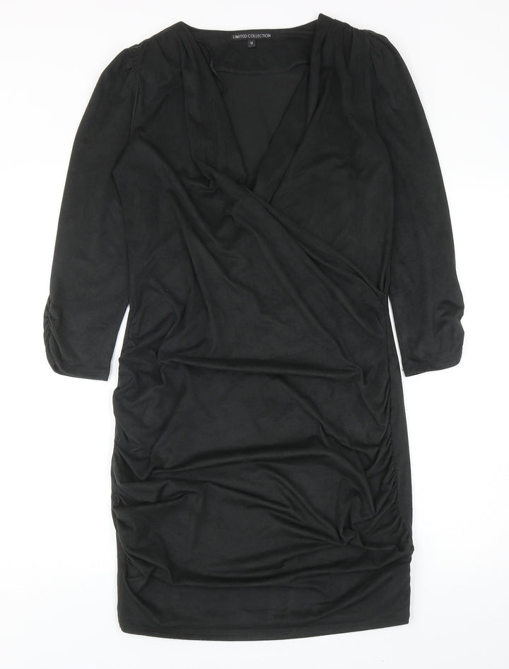 Marks and Spencer Womens Grey Polyester Shift Size 12 V-Neck Pullover