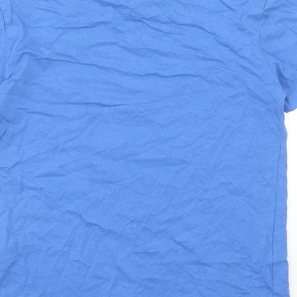 Primark Boys Blue Cotton Basic T-Shirt Size 6-7 Years Round Neck Pullover - Team Player
