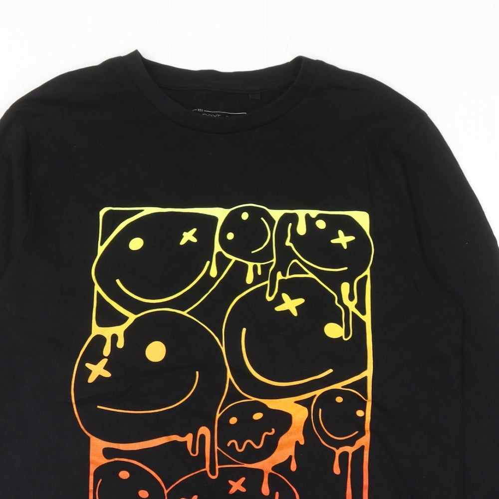NEXT Boys Black Cotton Basic T-Shirt Size 14 Years Round Neck Pullover