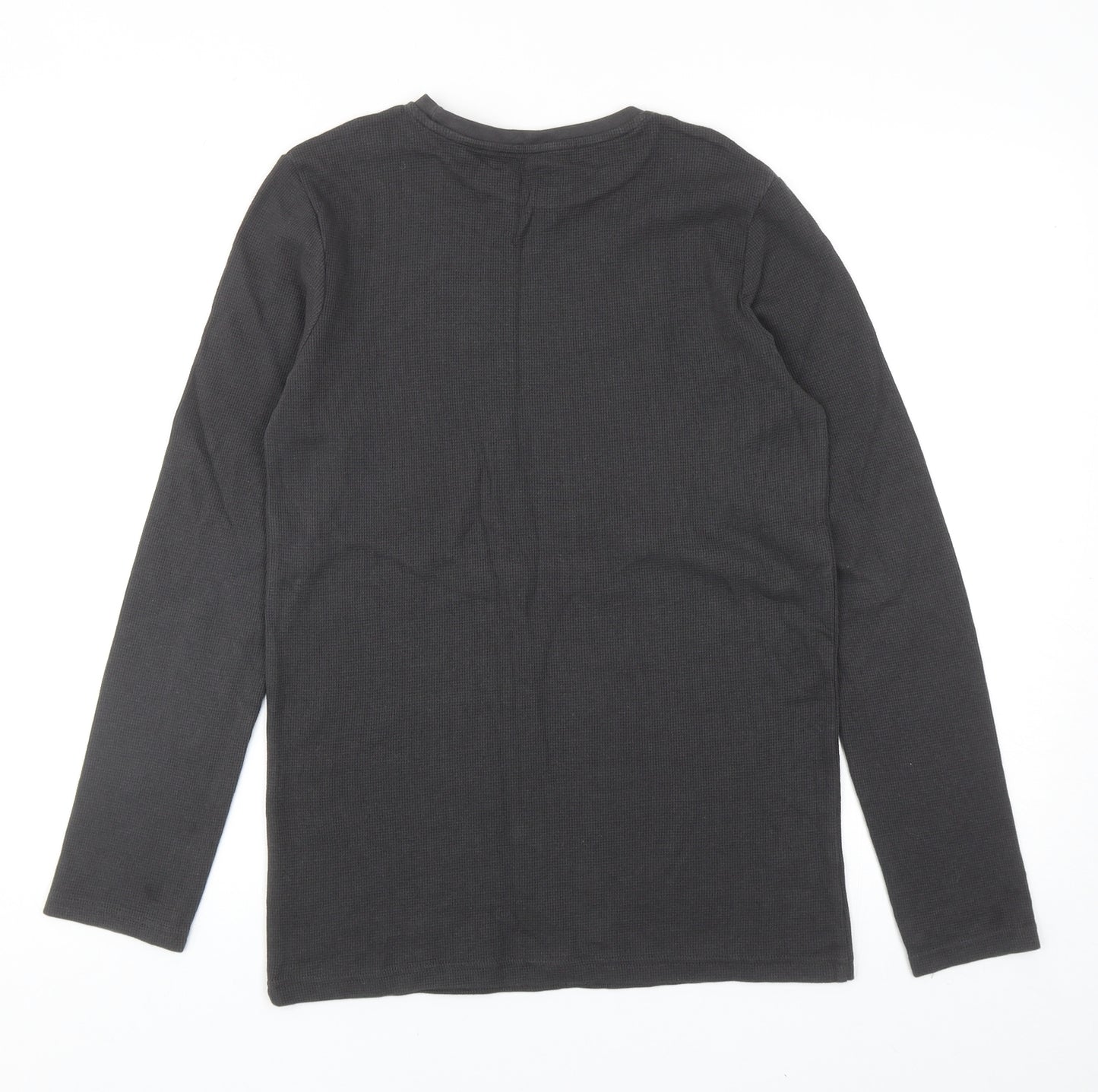 TU Boys Grey Cotton Basic T-Shirt Size 13 Years Round Neck Pullover
