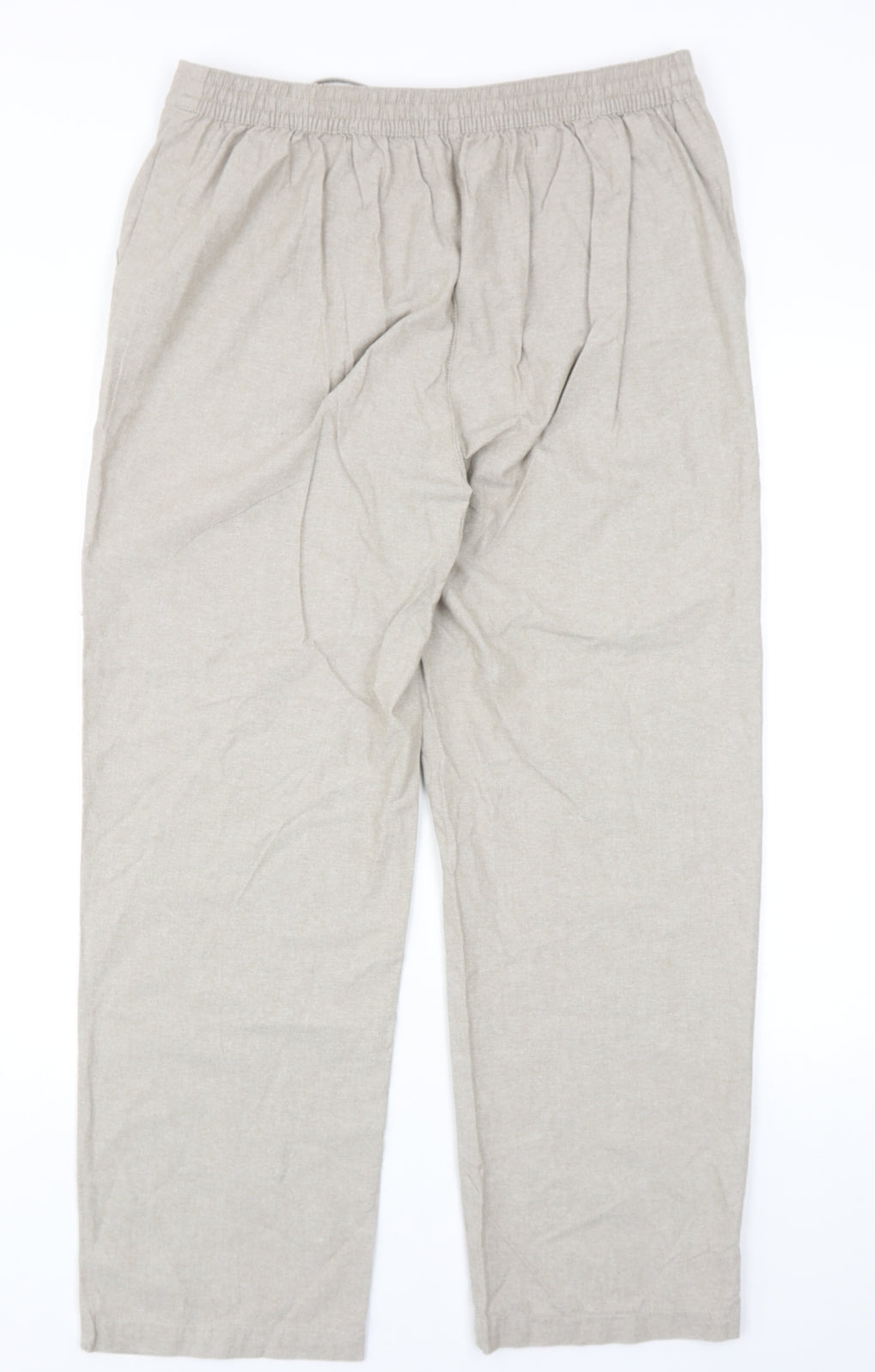 EWM Womens Beige Cotton Trousers Size 14 Regular Drawstring