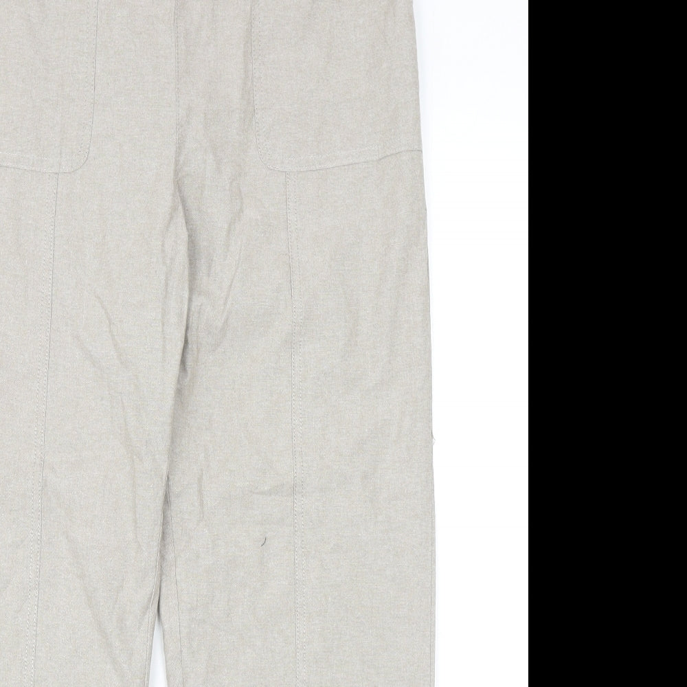 EWM Womens Beige Cotton Trousers Size 14 Regular Drawstring