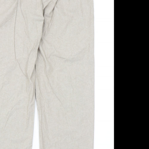 EWM Womens Beige Cotton Trousers Size 14 Regular Drawstring
