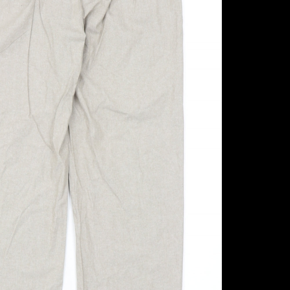 EWM Womens Beige Cotton Trousers Size 14 Regular Drawstring