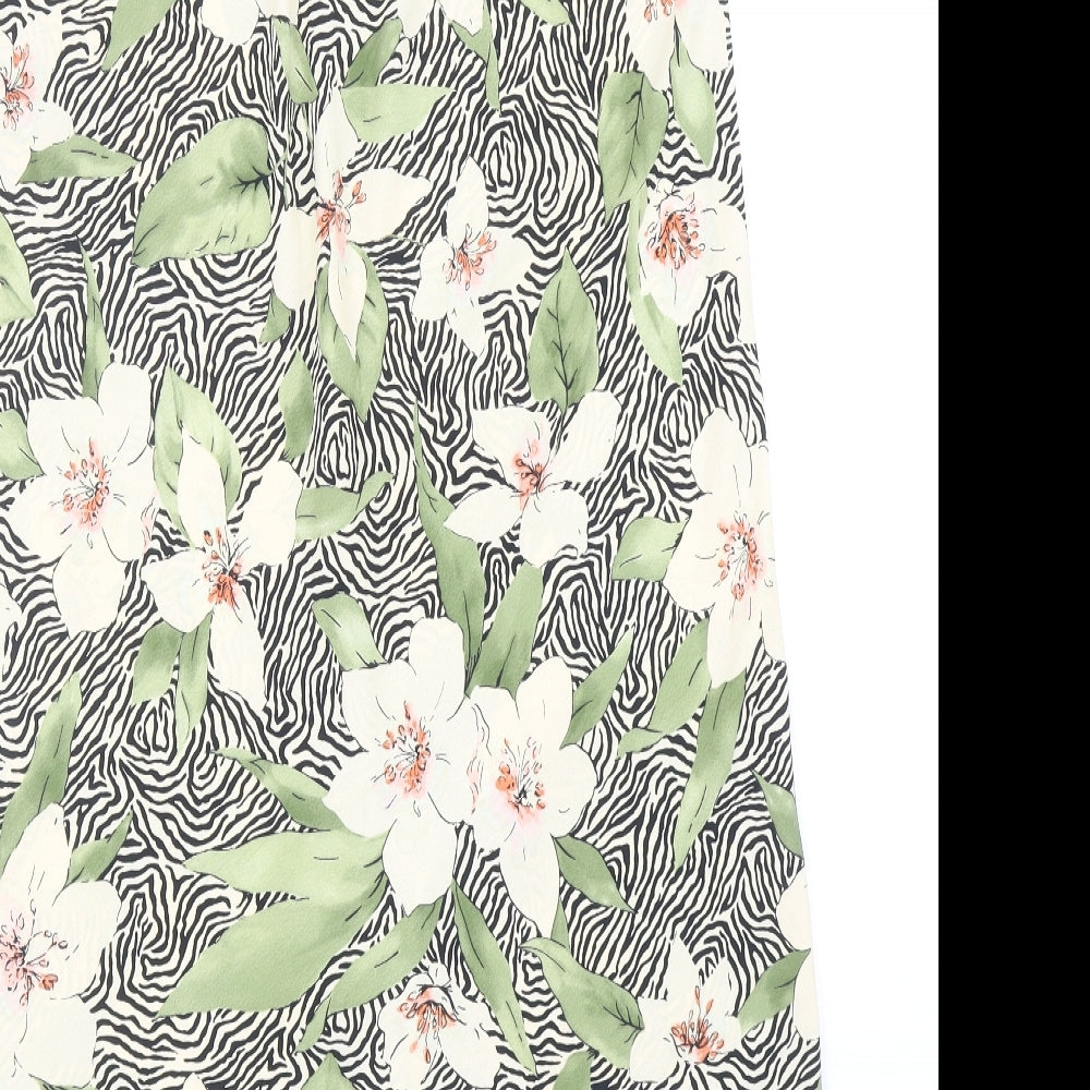 Primark Womens Multicoloured Floral Polyester Flare Skirt Size 12