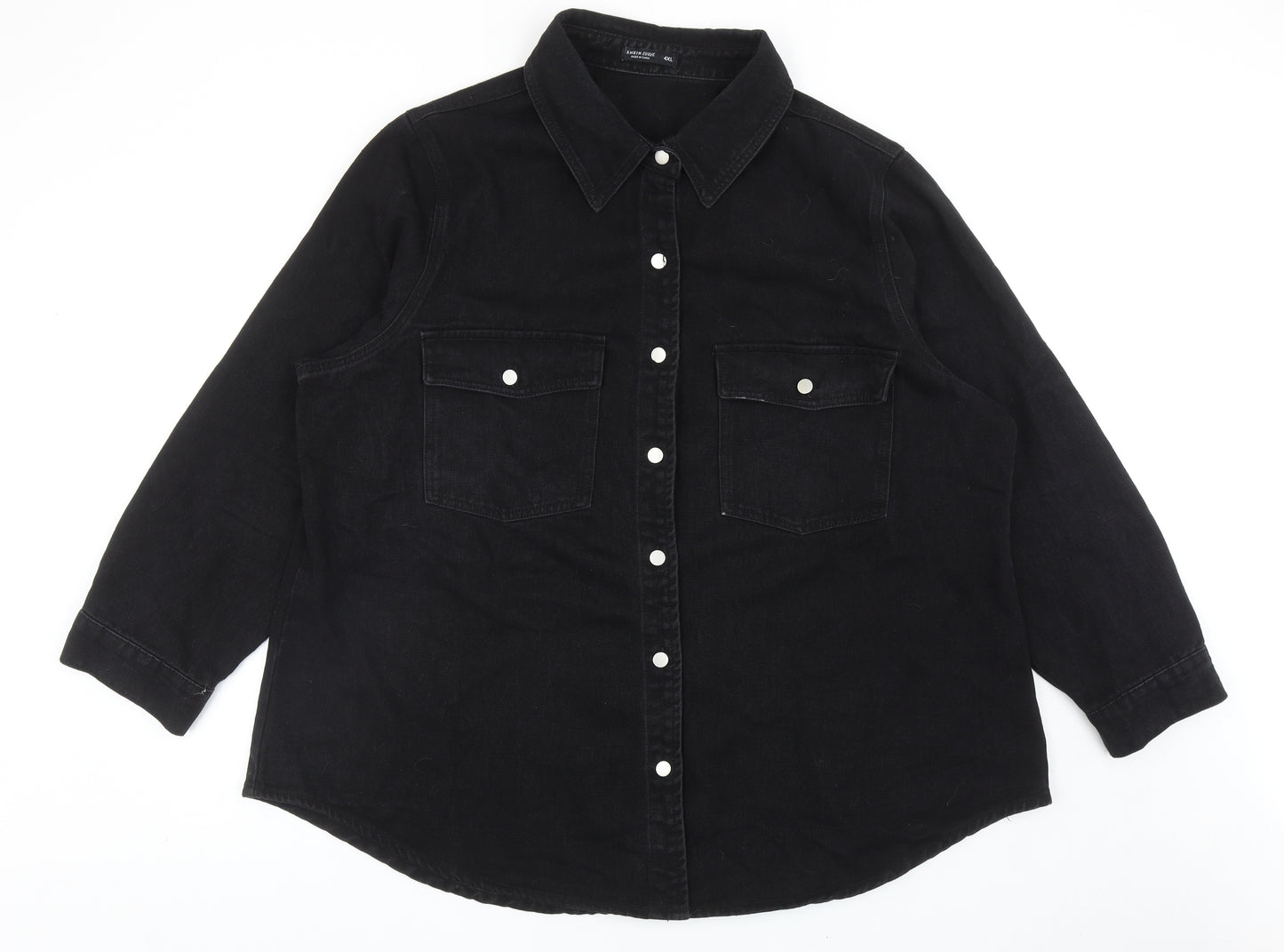 SheIn Womens Black Jacket Size 4XL Button