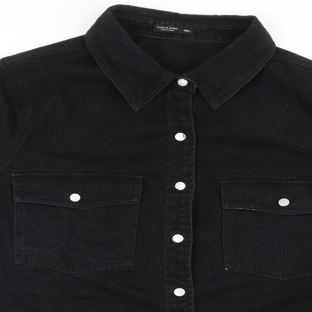 SheIn Womens Black Jacket Size 4XL Button